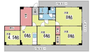 桑畑高徳マンション【4階】の間取り