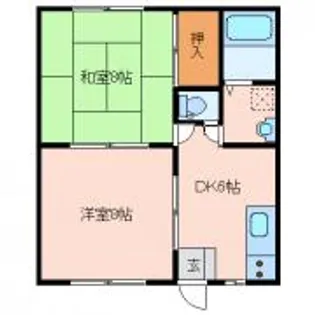 栃木県那須烏山市大桶【アパート】の間取り