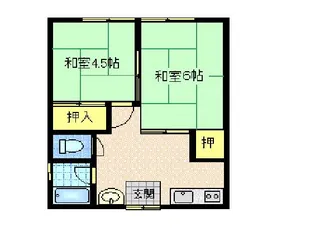 木津アパート【1階】の間取り