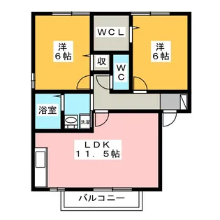 リベェルティC【1階】の間取り