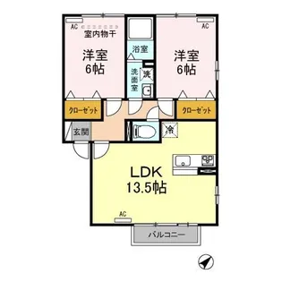 ヴィラージュ石山 202【2階】の間取り