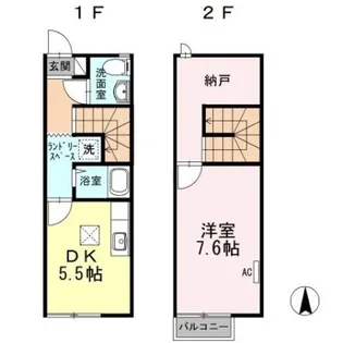 グレースタウン川津 A棟【2階】の間取り