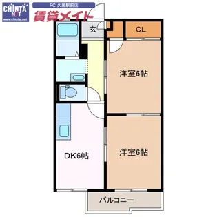 ヴィラコスモ II【2階】の間取り