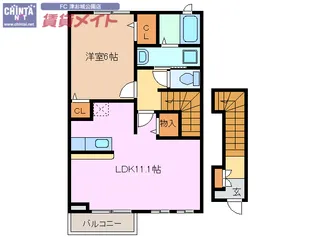 Y Y LILY A棟【2階】の間取り