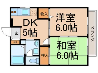 グリーンハイツ西【1階】の間取り