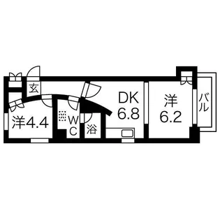 レバンガAP桜川FOX【6階】の間取り