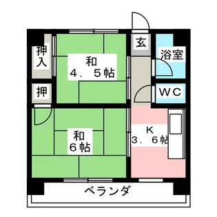 びわざとマンション【2階】の間取り