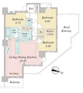 ドゥーエ早稲田【9階】の間取り