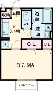 キャトルセゾン【2階】の間取り