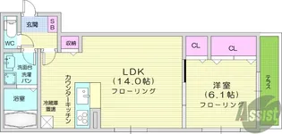 クレールエイワ7【1階】の間取り
