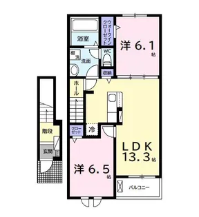 ベルメランジェB【2階】の間取り