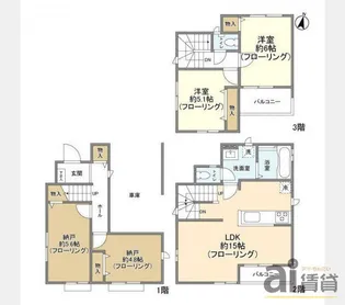 埼玉県川越市むさし野南【一戸建】の間取り