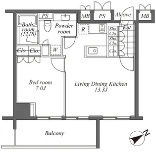 オーパスレジデンス恵比寿【3階】の間取り