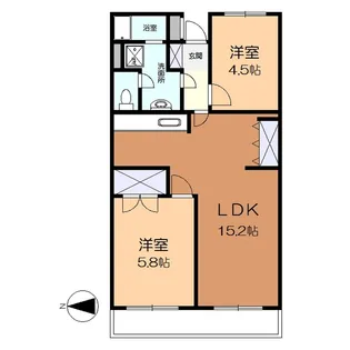 カーサーあざみ野【1階】の間取り