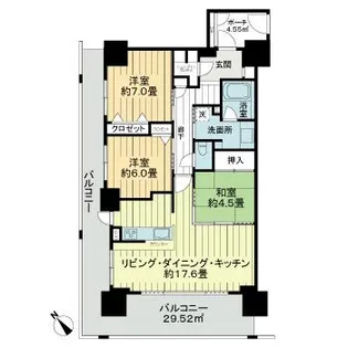 サーパス学校町レジデンス【6階】の間取り
