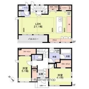 神奈川県横浜市中区鷺山【一戸建】の間取り