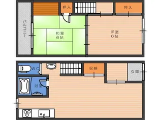 大阪府大阪市東住吉区針中野1【一戸建】の間取り