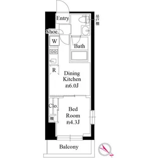 グランパセオ銀座築地【9階】の間取り