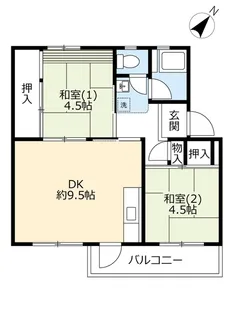 UR中登美第三【1階】の間取り