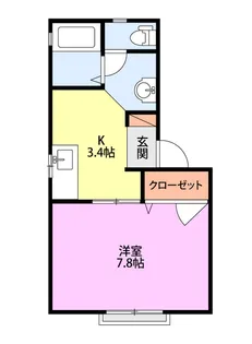 1Kの間取り画像