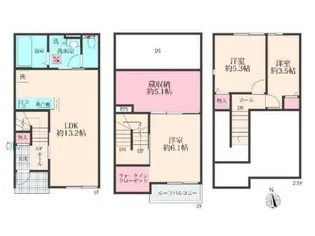 埼玉県さいたま市中央区円阿弥5【一戸建】の間取り