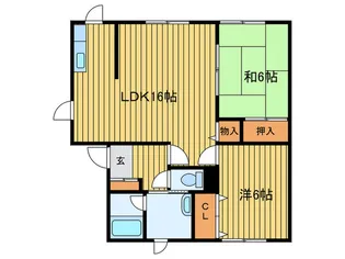 中のマンションC・D【2階】の間取り