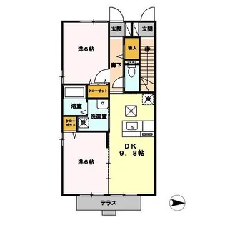 レーヴ千代田【1階】の間取り