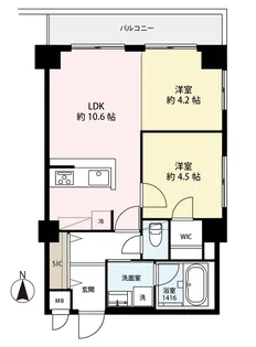 (仮称)武蔵野市境南町2丁目レジデンス【2階】の間取り