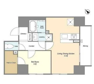 ユニデン八丁堀レジデンス【6階】の間取り