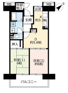URコンフォール仏向町【10階】の間取り