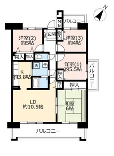 URサンヴァリエ針中野【6階】の間取り