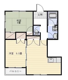 尾野スカイハイツ3【2階】の間取り