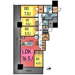 ドレッセタワー新綱島【29階】の間取り