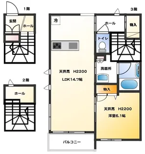 錦町ハウス【3階】の間取り
