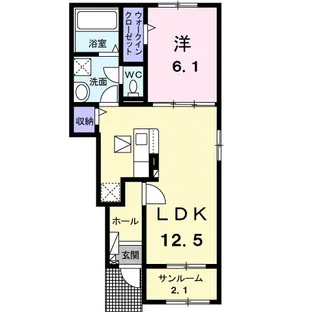 コンフォートクラス村上W【1階】の間取り