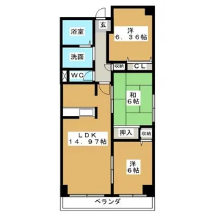 サンスカイ【5階】の間取り