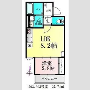 仮)BAU宮町2号棟【3階】の間取り