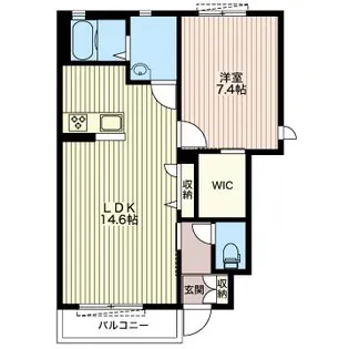 プレジールB【1階】の間取り