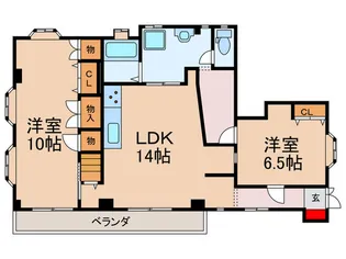 三熊宮之阪ハイツ【1階】の間取り