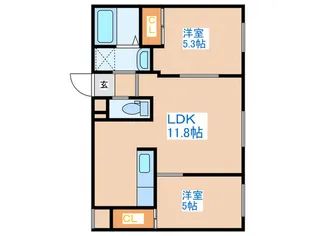 コンフォール平岸【1階】の間取り