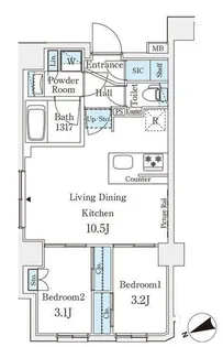 アジールコート山手動坂【7階】の間取り