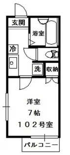 イースタイル美原【1階】の間取り