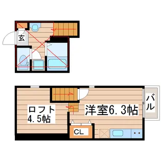 RIZEST長町【1階】の間取り