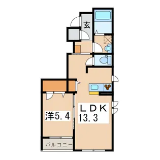 ジュジョールB【1階】の間取り