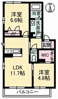 ソレアードII A棟【2階】の間取り