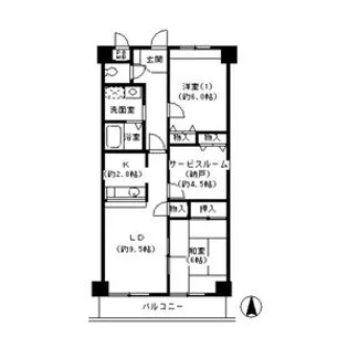 メゾンドール南千里【3階】の間取り