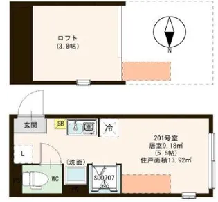 ハーモニーテラス東新小岩【2階】の間取り