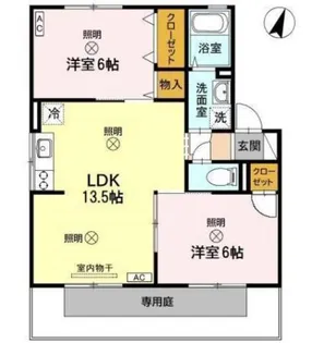 セジュール宮川【1階】の間取り