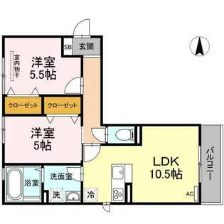 セカンドコート B棟【3階】の間取り