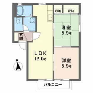 ソレアード A【1階】の間取り